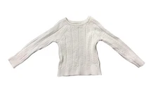 Kids White Cable Knit Sweater – 100% Cotton, Size Small – Hope & Henry Pullover