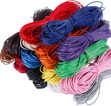 15PZ Rotoli Di Filo Di Cotone Cerato, 10 M, Ø 1 Mm, per La Creazione Di Gioielli