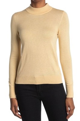 Current Air Womens Mock Neck Sweater Small Light Yellow - NWT $100