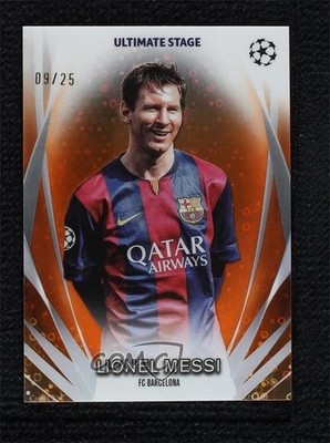 2023-24 Topps UEFA Club Competitions Orange Refractor 9/25 Lionel Messi 1d59
