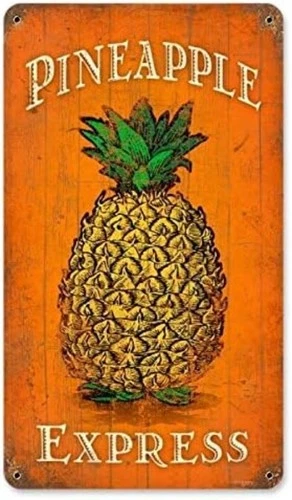Vintage Pineapple Express Tin Metal Signs Home Décor Wall Art 8x12