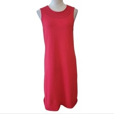 Ann Taylor Coral Red Sleeveless Knit Dress Size Medium