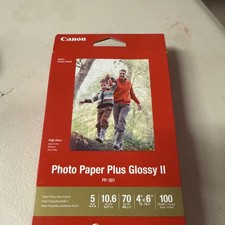 Canon Photo Paper Plus Glossy II PP-301 4x6" 100 Sheets High Gloss USA Made