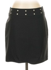 Ralph Ralph Lauren Vintage black mini skirt sz 4 Nylon Punk Metal Goth V5