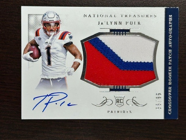 JA'LYNN POLK 2024 NATIONAL TREASURES CROSSOVER GOLD RPA ROOKIE AUTO 55/99