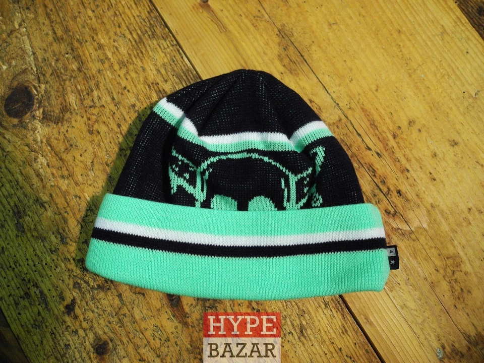 FOURSTAR FOLD BEANIE NEW BLACK-GREEN 4 STAR CLOHTING FOURSTAR CLOTHING - Image 2 of 2