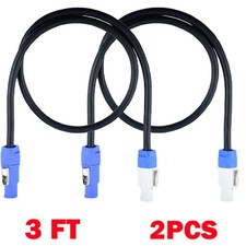 2X 3ft 16AWG Stage Lighting Fixture PowerCon-Compatible Power-Through Cable NEW