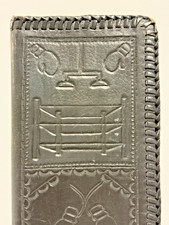 Original Antique 1920's - 1930's Black Leather "Boxing Wallet" Bill fold