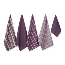 Cotton Kitchen Dishtowel Set 4 Towels 18X28 And 1 Dishcloth 13X13 Ultra Absor...