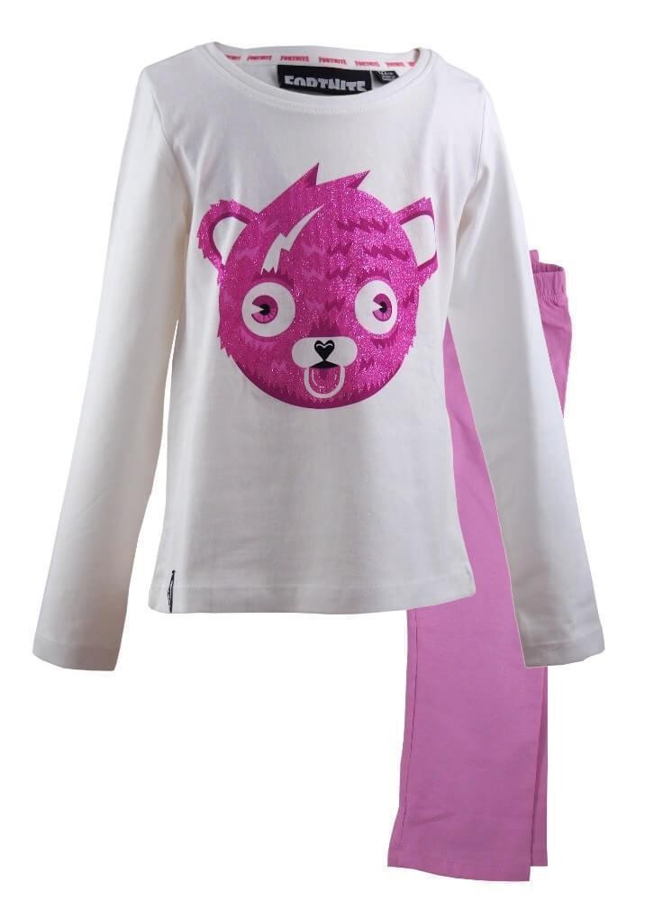 Pijama De Dormir Para Niñas Fortnite 122 128 Rosa Blanco Cuddle Team Leader
