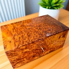 Jewelry Wood Box large jewellery Thuya Burl Box Organizer With Key Keepsake box