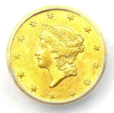 1849 Liberty Gold Dollar G$1 Coin - Certified ICG MS64 (BU UNC) - $2,000 Value!