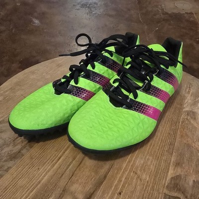 adidas ACE 16.3 TF Soccer Shoes Solar Green Shock Pink Men s 8 EUC Turf