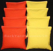CORNHOLE BEAN BAGS Orange  Lite Yellow 8 ACA Regulation Corn Hole Game Bags