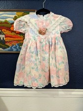 VTG Dorissa International Nicole Floral Lace Collared Child Dress Sz 3 T