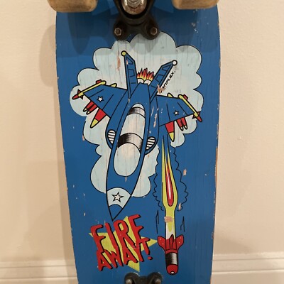 Vintage Skateboard Deck Variflex Fire Away Fighter Jet Air Force
