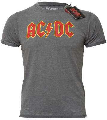 Offizielles AC DC T-Shirt Rot Logo Highway To Hell Burnout Grau Neu S M L XL XXL