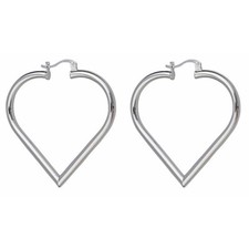 STERLING SILVER HEART SHAPE HOOP