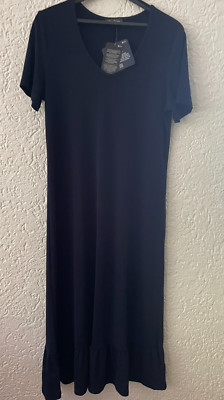 KIM&CO Midi Kleid  Brazil Knit Jersey Rüsche Marine Blau L KG4 NEU 99 