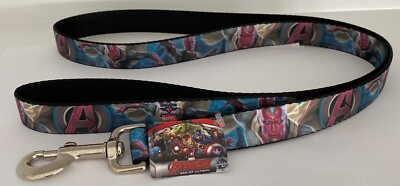 Avengers Age of Ultron Marvel Comics Buckle Down Seatbelt 1  Dog Leash 48'' NEW 
