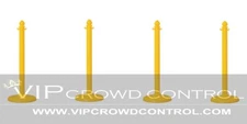 4 PCS C-HOOK PLASTIC STANCHION IN YELLOW, VIP CROWD CONTROL