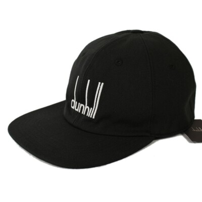DUNHILL Black LEGACY Embroidered Cotton Baseball Cap L XL Italy NWT