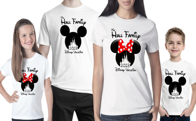 Personalised Minnie Mickey Mouse Disney 2022 2023 Vacation T-Shirt Florida Paris
