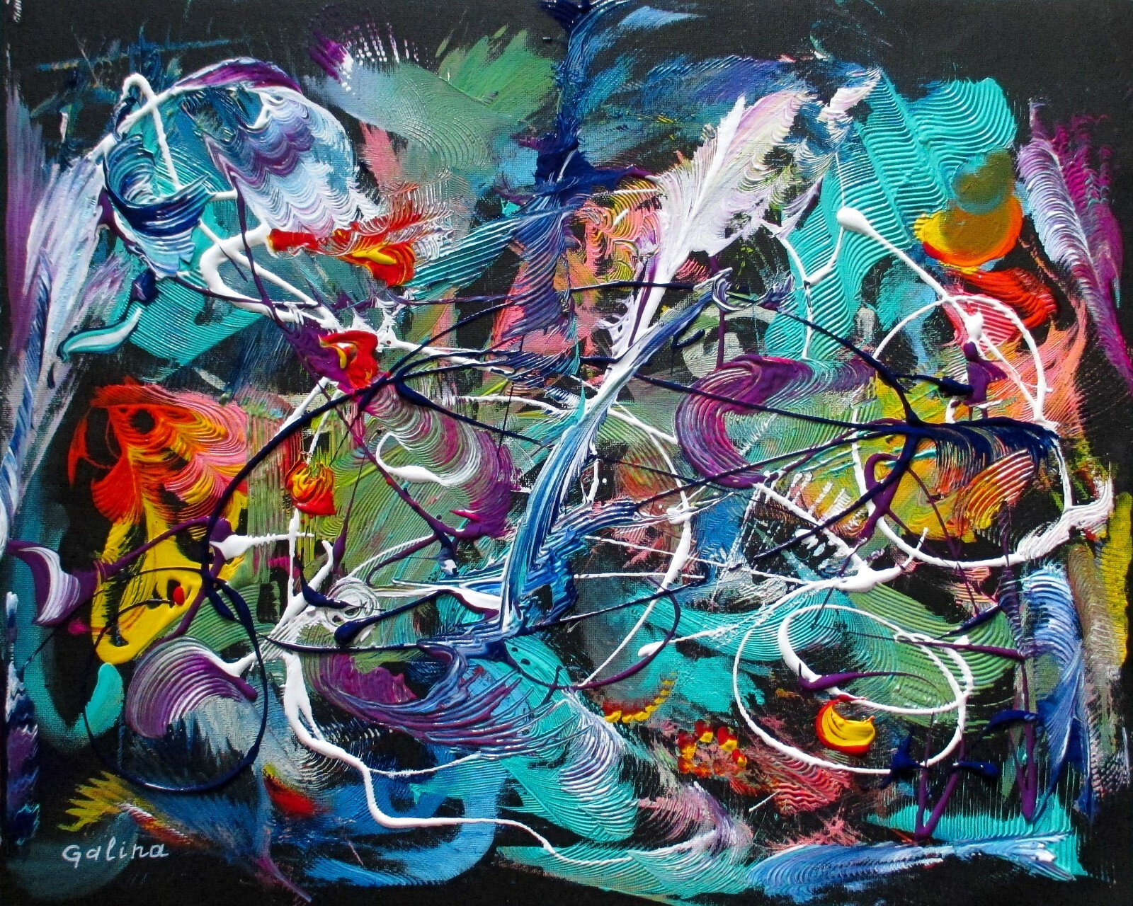 Transformation 022122 - Colorful original acrylic painting on canvas sheet