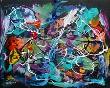 Transformation 022122 - Colorful original acrylic painting on canvas sheet