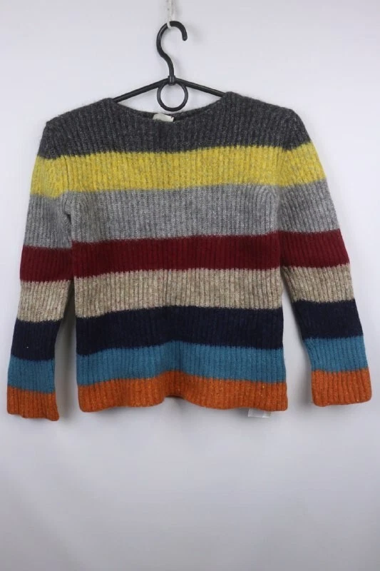 Pull pull manches longues col rond tricoté rayé laine Gucci gris 10