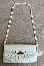 Vintage Judith Leiber Tan Lizard Convertible Clutch w Swarovski Crystals