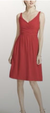 David's Bridal Ruched Lined Fuchsia Dress 16