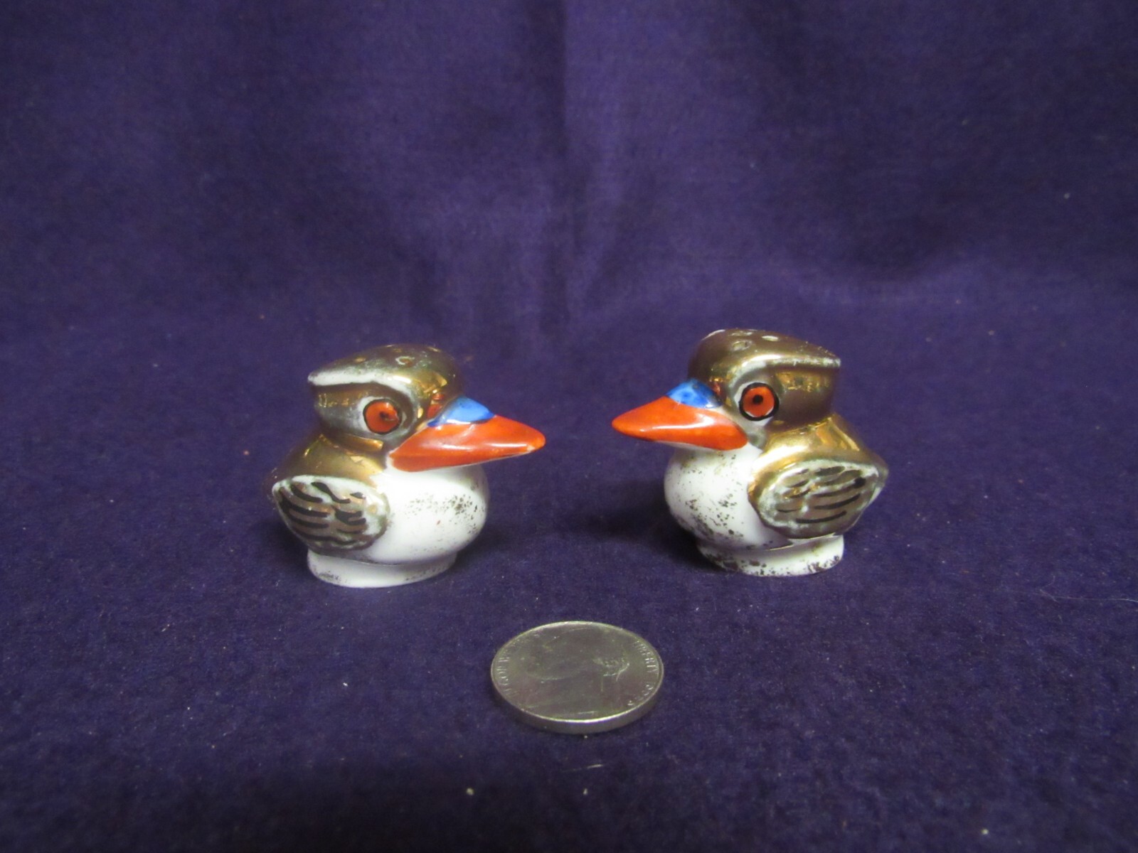 Vintage Gold Kookaburra Bird Salt and Pepper Shakers Ceramic 79 eBay