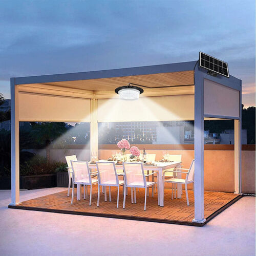 Solar Pendant Lights with Remote Hanging Hook For Patio Shed Barn Garden Garage - Picture 11 of 14