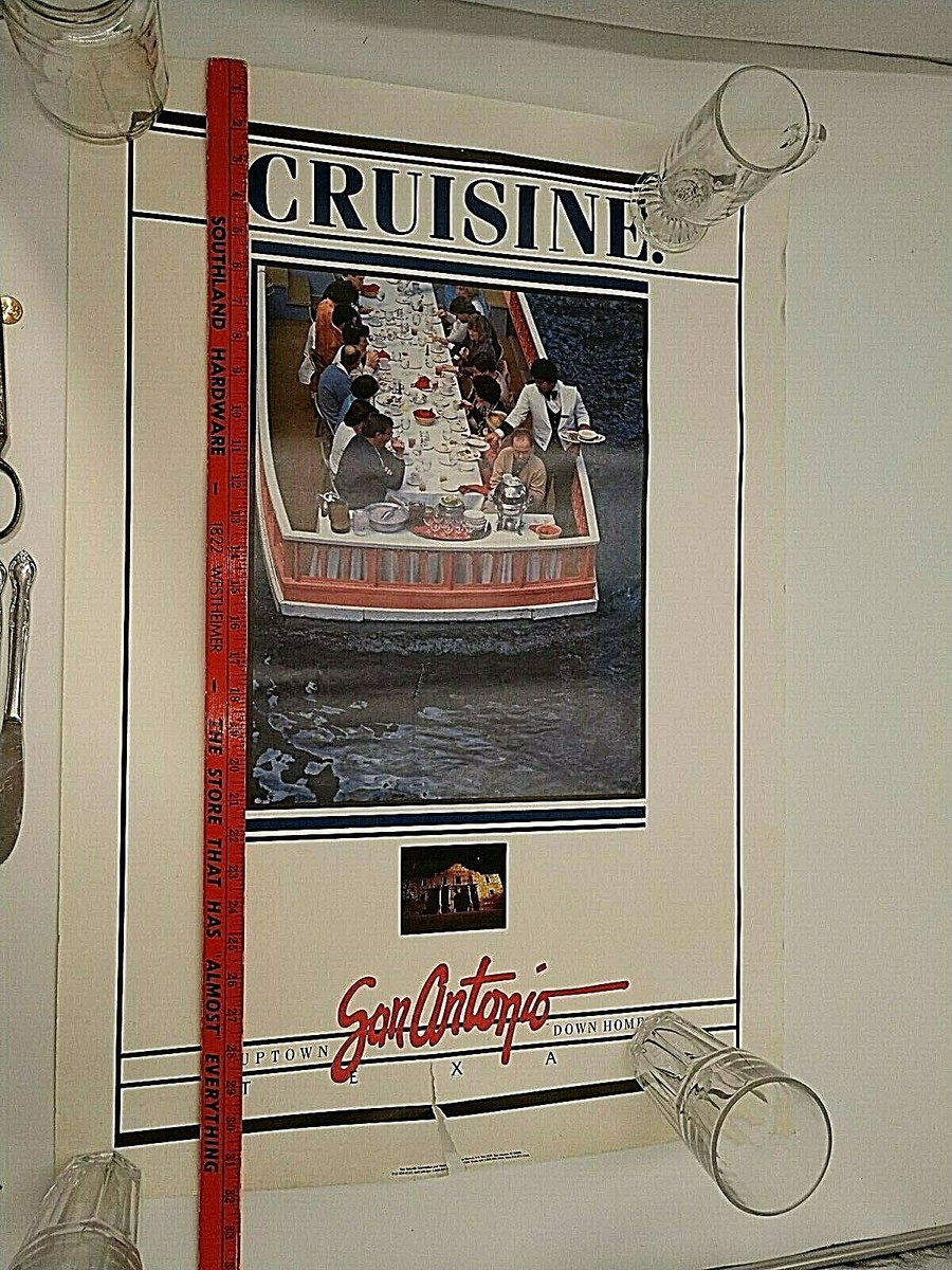 SAN ANTONIO CRUISINE POSTER 32 x 22.5 VINTAGE | eBay