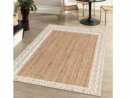 voyzz home Natural Jute Braided Area Rug, 5X8-feet Rectangular Printed Jute R... - Picture 8 of 9