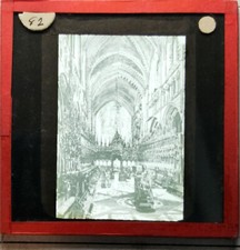 Antique Magic Lantern Slides  Chester Cathedral interior