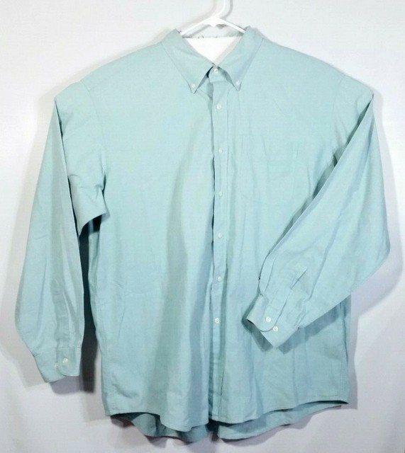 LL Bean L/S Button Down Collar Shirt Powder Blue 100% Cotton Men's XL | eBay