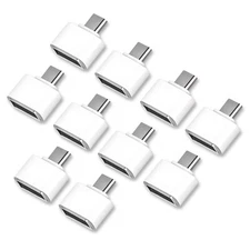 10 Pack USB to Micro USB Adapter, USB 2.0 Micro USB Male to USB A Female for ...