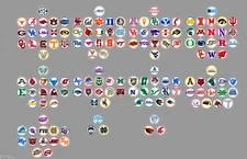 Handcrafted Division 1 Fan Standing 2" Magnets. Choose a Conf or All 136 Teams.