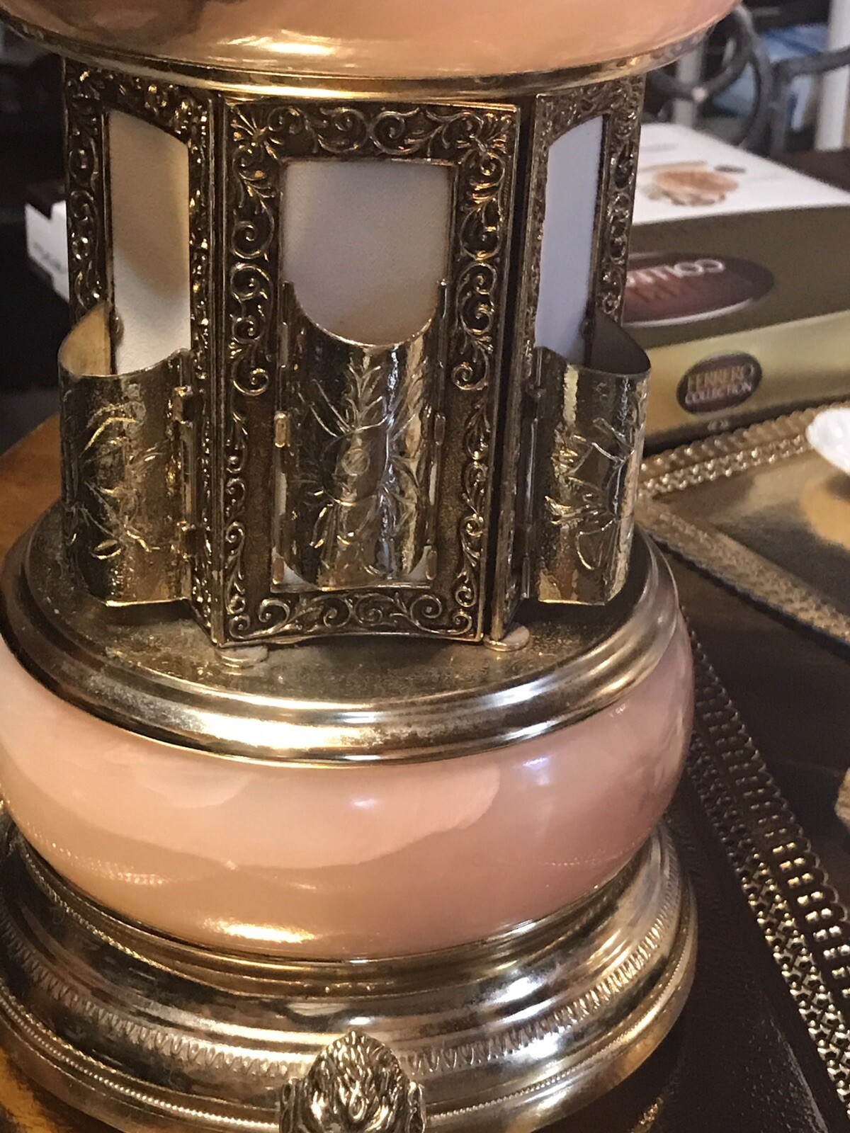 REUGE VINTAGE CIGARETTE LIPSTICK HOLDER CAROUSEL MUSIC BOX ONYX STONE WATCH VID eBay