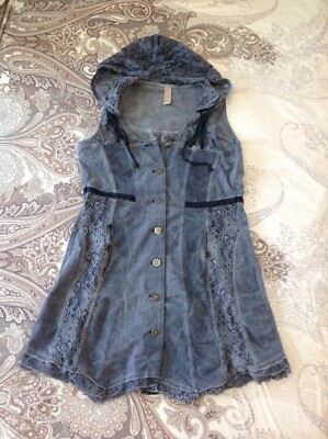 Tredy Damen Kleid Long Shirt jeansblau Gr. 36