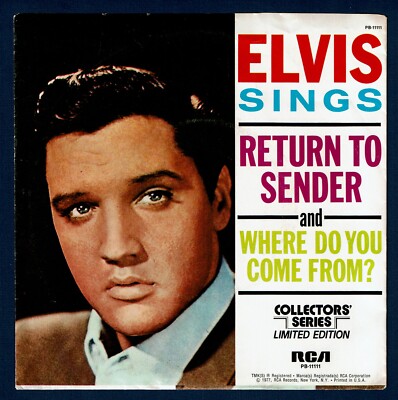 ELVIS PRESLEY “RETURN TO SENDER” LTD ED COLLECTOR'S SERIES