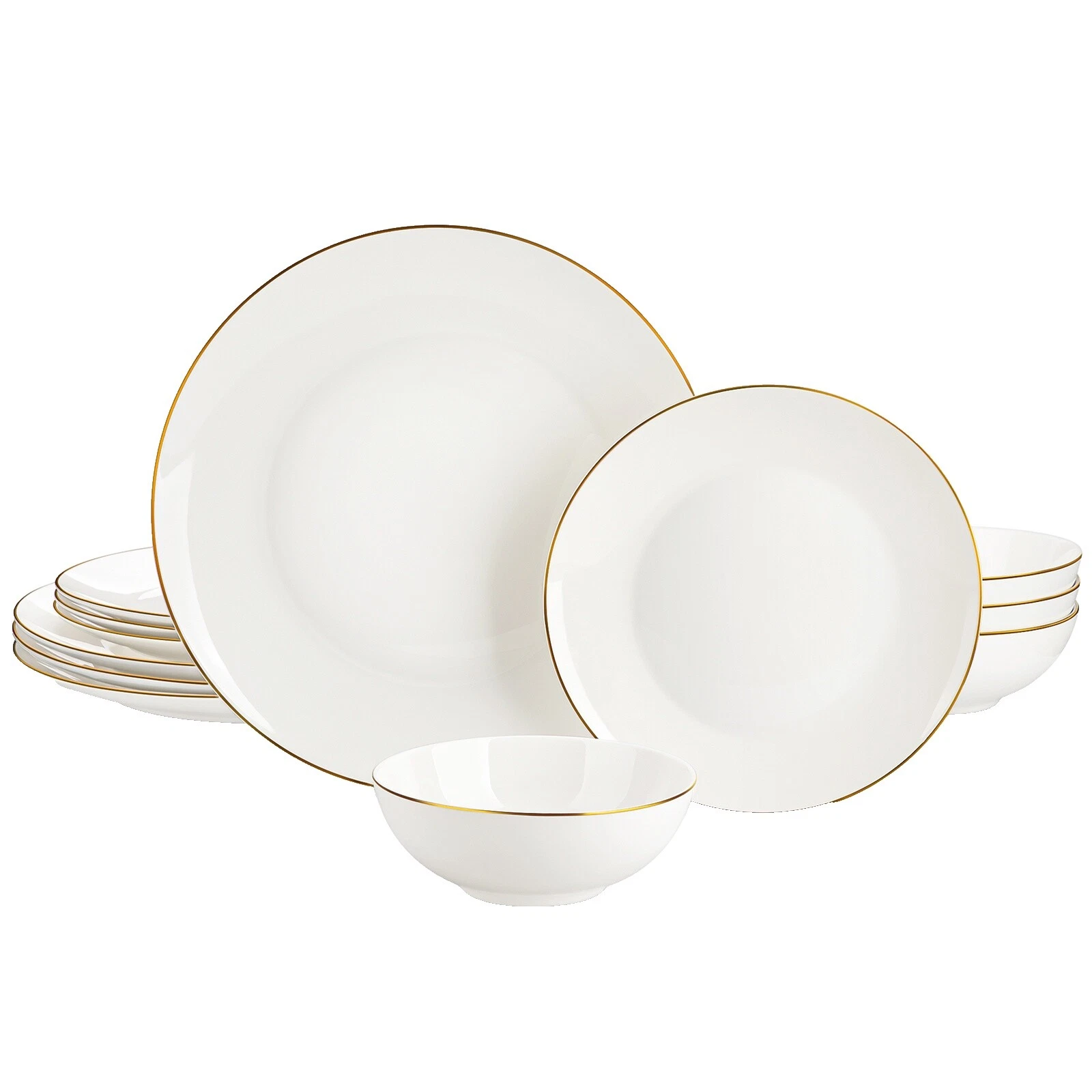 Porcelana Tazón Blanco Servicio de Cena Conjuntos