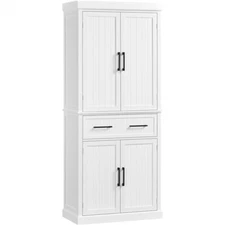 Kitchen Pantry Storage Cabinet with Doors and Adjustable Shelves and Drawer
