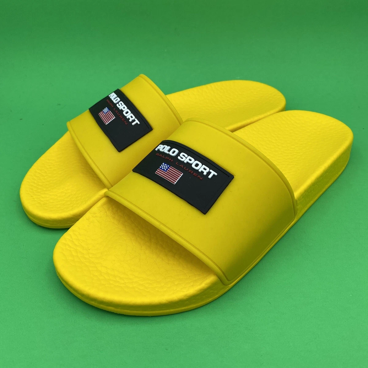 Polo Sport Yellow Pool Beach Slides Sandals by Polo Ralph Lauren Men s Size 10