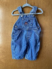 Vintage Carters Kids Crane Denim Overalls 3-6 Months