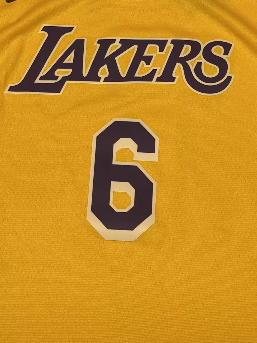 Nike Men's Los Angeles Lakers LeBron James #6 White Dri-Fit Swingman Jersey, XXL