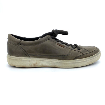 Men 11 45 ECCO Soft 7 Danish Design Shoes Brown Leather Low Top Lace Up Sneakers