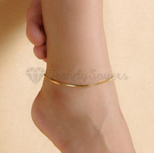 New Adjustable Ankle Bracelet Smooth Snake Silver Gold Anklet Foot Ankle Chain